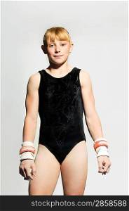 Young Gymnast Wearing Palm Guards