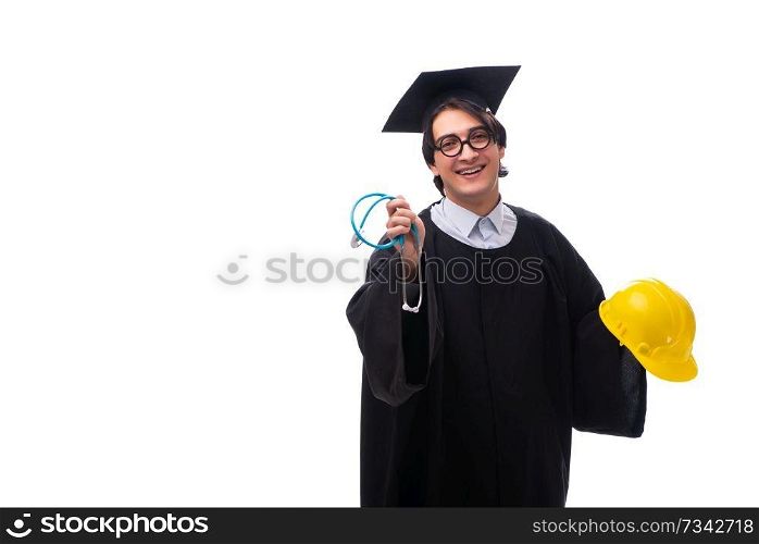 Young handsome man graduating from university  . Young handsome man graduating from university 
