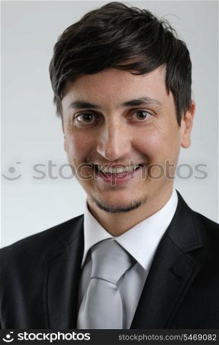 young happy business man close up portrait