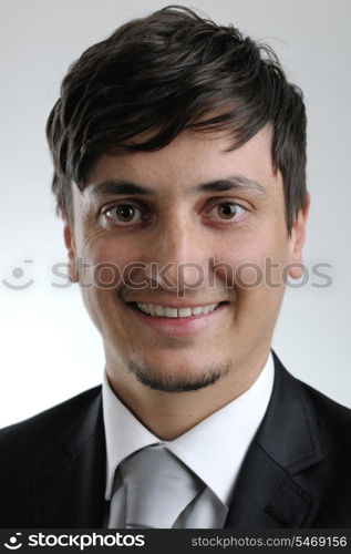 young happy business man close up portrait