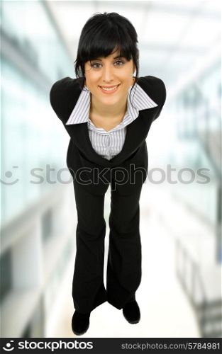 young happy business woman full body picture
