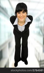 young happy business woman full body picture