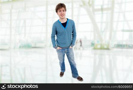 young happy casual man full body