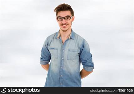 young happy casual man portrait, studio picture
