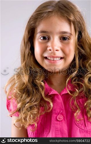 young happy girl portrait, studio picture