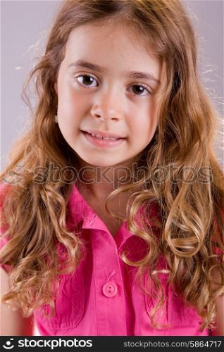young happy girl smiling, close up portrait