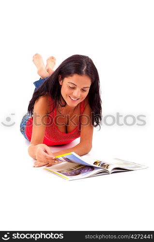 Young happy woman at house, taking a moment to relax