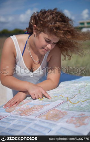 Young happy woman leaving for vacations