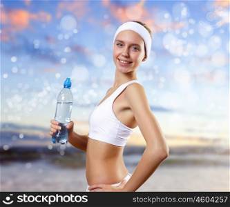 Young healthy and fit woman doing sport