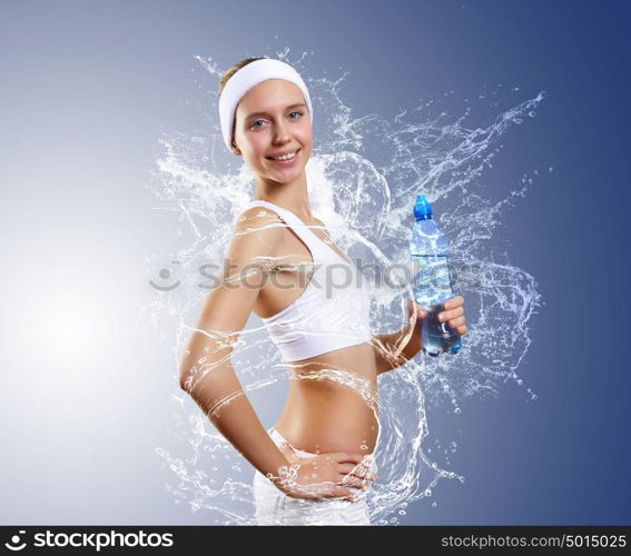 Young healthy and fit woman doing sport