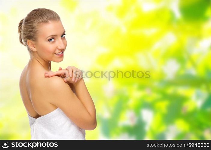 Young healthy girl isolated on white