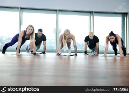 young healthy people group exercise fitness and get fit