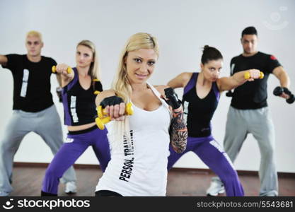young healthy people group exercise fitness and get fit