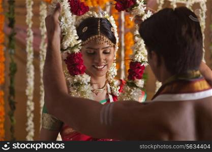 Young Indian couple during wedding ceremony