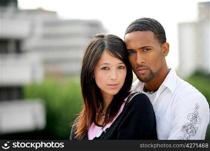 young interracial couple