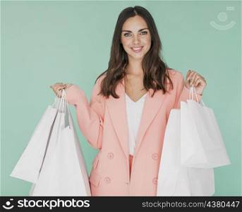 young lady pink jacket smiling camera