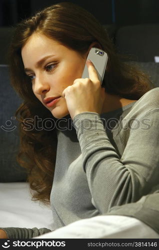 young lady talking on mobile phone