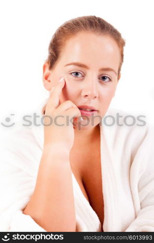 Young Large Woman taking a time for herself - beauty care concept