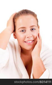 Young Large Woman taking a time for herself - beauty care concept