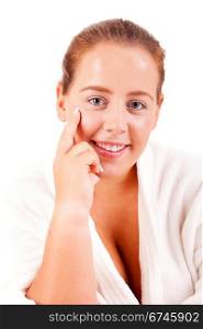 Young Large Woman taking a time for herself - beauty care concept