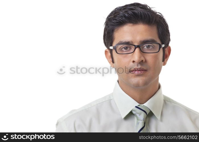 Young male executive over white background