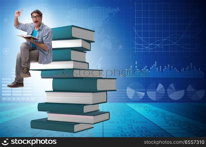 Young male student in education concept