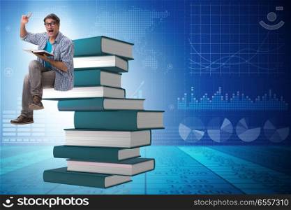 Young male student in education concept