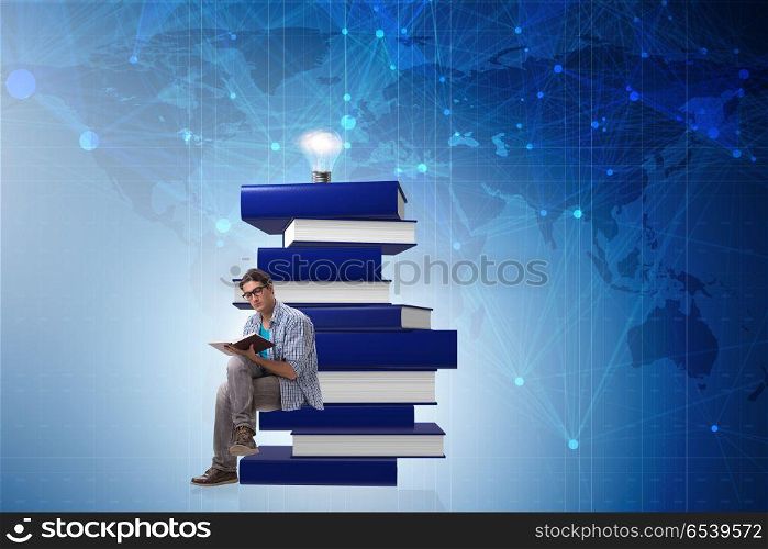 Young male student in education concept. Young male student in education concept. Young male student in education concept