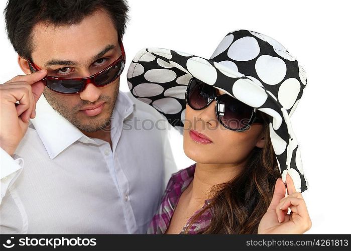 Young man and young woman fashionable