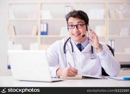 Young man doctor in medical concept