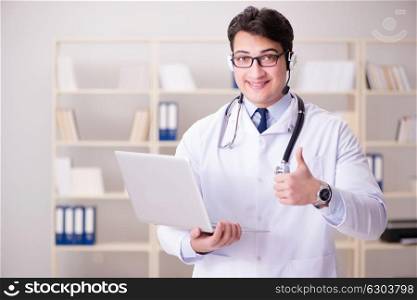 Young man doctor in medical concept