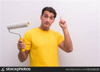 Young man doing home improvements
