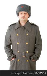 young man dressed as russian military