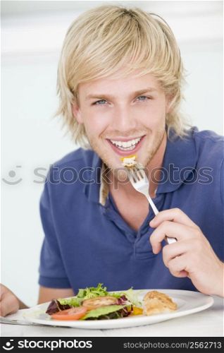 Young Man Enjoying meal,mealtime