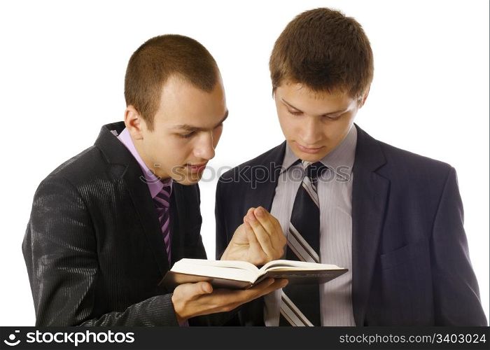 Young man explaining the Gospel to other young man