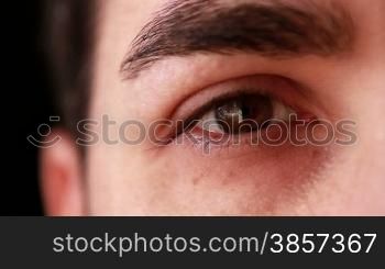 Young man eye close-up
