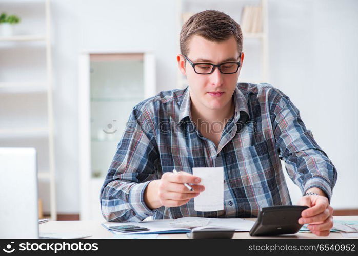 Young man frustrated at his house and tax bills