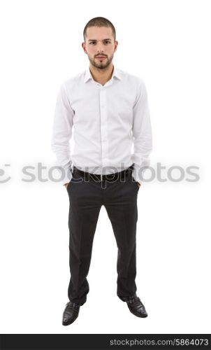 young man full length, isolated on white