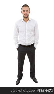 young man full length, isolated on white