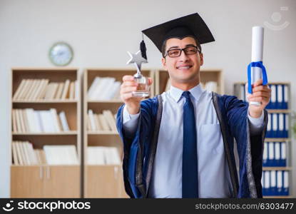 Young man graduating from university