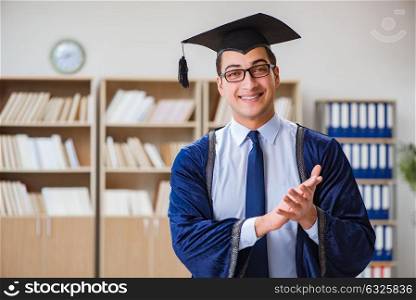 Young man graduating from university