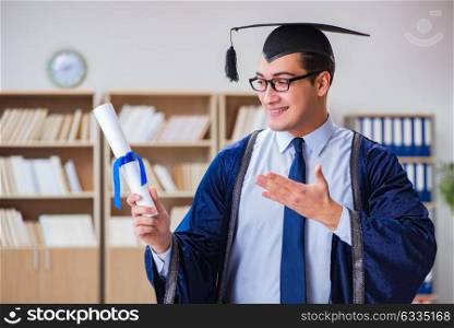 Young man graduating from university