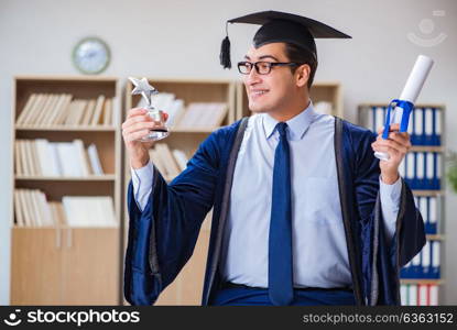 Young man graduating from university