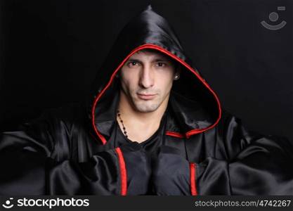 Young man in a monks robe