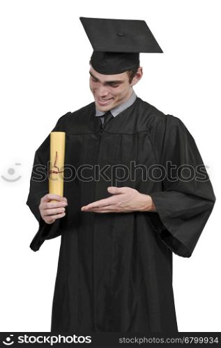 Young man in his graduation robes