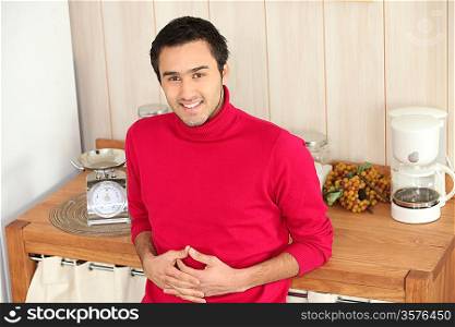 young man in kitchen