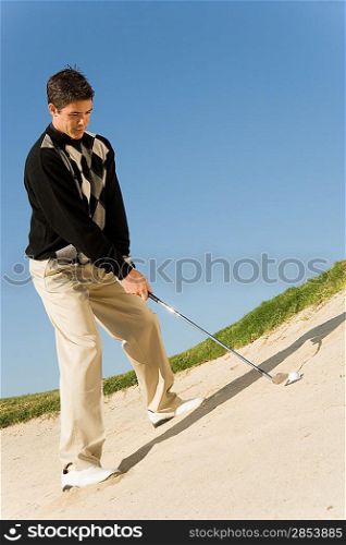 Young Man in Sand Trap