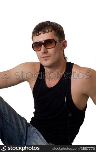 Young man in sunglasses. Isolated on white background 2