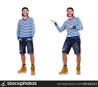 Young man isolated on white