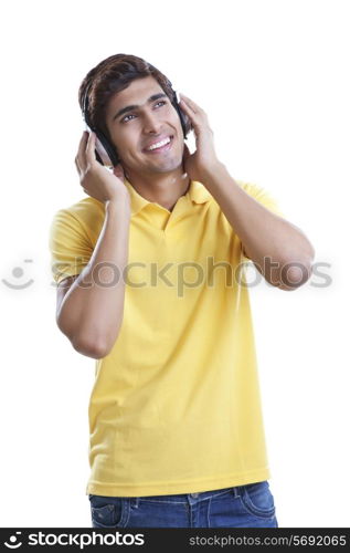 Young man listening to music